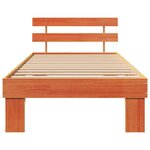 vidaXL Cadre de lit avec tête de lit Brun cire 75 x 190 cm Pin massif