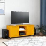 vidaXL Meuble TV jaune moutarde 100 5x39x43 5 cm acier