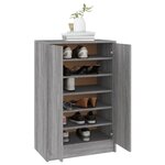 vidaXL Meuble à chaussures Sonoma gris 60x35x92 cm Bois d'ingénierie
