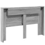 vidaXL Armoire tête de lit avec LED sonoma gris 160x16 5x103 5 cm