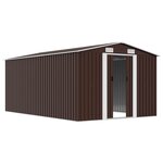 vidaXL Abri de jardin 257x392x181 cm Métal Marron