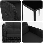 vidaXL Ensemble de Tables Basses avec coussin avec oreiller 5 Pièces Noir