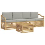 vidaXL Ensemble de canapés d'extérieur 5 pc Blanc et gris clair