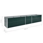 vidaXL Lit surélevé de jardin Acier galvanisé 400x80x45 cm Vert