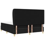 Lit à ressort box avec matelas noir 180x200 cm en tissu