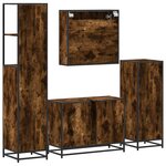 vidaXL Ensemble meubles salle de bain 4 Pièces chêne fumé bois ingénierie