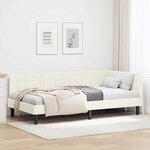 vidaXL Cadre de lit d'angle Crème 100 x 200 cm Velours