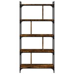 vidaXL Bibliothèque 5 niveaux chêne fumé 76x32x158cm bois d'ingénierie