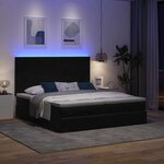 VidaXL Cadre de lit ottoman avec matelas noir 180x200cm velours