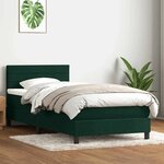 vidaXL Sommier à lattes de lit et matelas vert foncé 100x210cm velours
