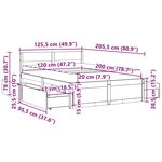 vidaXL Lit avec tiroirs/matelas cire marron 120x200 cm bois massif pin