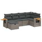 vidaXL Salon de jardin 6 Pièces avec coussins gris résine tressée