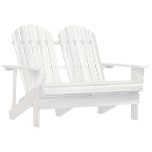 vidaXL Chaise de jardin Adirondack 2 places bois de sapin massif blanc