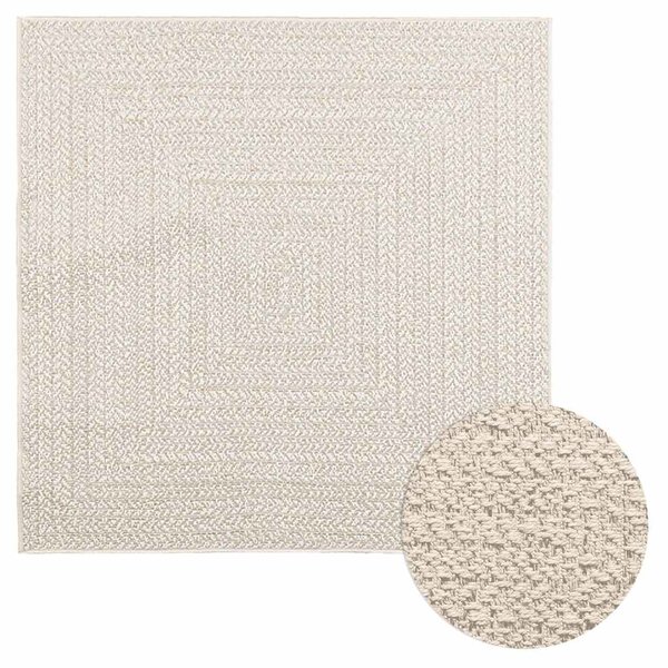 vidaXL Tapis ZIZUR crème 120x120 cm aspect de jute intérieur extérieur