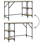 vidaXL Bureau chêne sonoma 120x50x75 cm métal et bois d'ingénierie