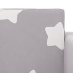 vidaXL Canapé-lit enfant 2 places gris clair étoiles peluche douce