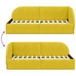 vidaXL Cadre de lit d'angle Jaune 100 x 200 cm Velours