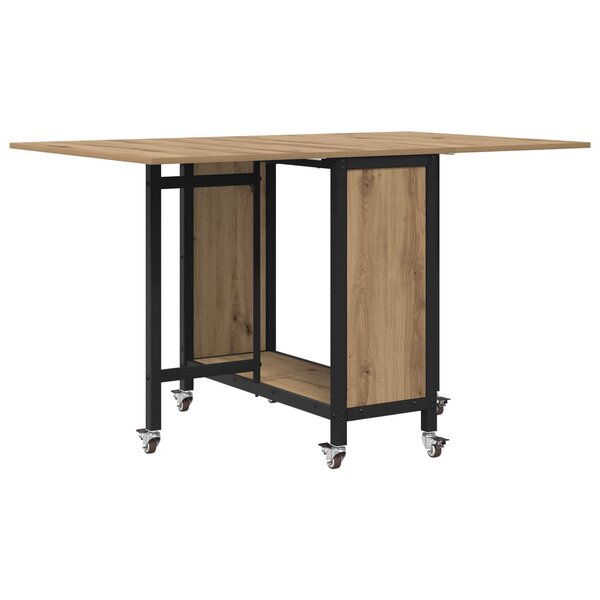 vidaXL Table à manger pliante avec roulettes 130 x 80 x 76 5 cm