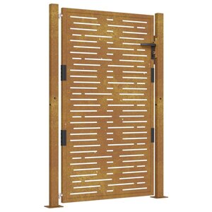 vidaXL Portail de jardin 105x155 cm acier corten conception de carré