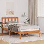 vidaXL Cadre de lit Marron cire 75 x 190 cm Bois massif en pin