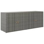 vidaXL Armoire de rangement jardin Gris 198x55 5x80 cm Résine tressée