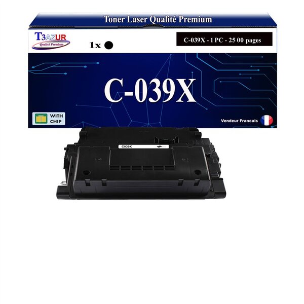 T3AZUR - Toner compatible avec Canon 039H (0288C001) pour Canon LBP-351x  LBP-352x Noir - 25 000p