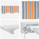 vidaXL Auvent rétractable manuel Orange  Gris  Bleu  Blanc 4 × 3 m