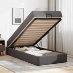 vidaXL Cadre de lit avec matelas Gris 90 x 190 cm Faux cuir