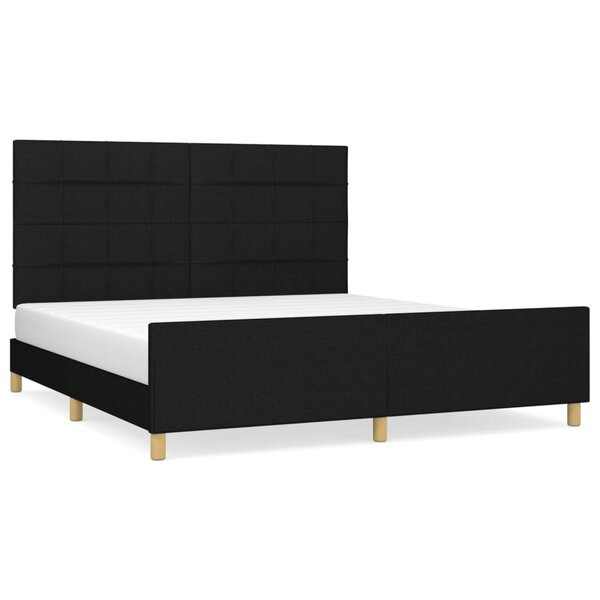 vidaXL Cadre de lit sans matelas noir 160x200 cm tissu