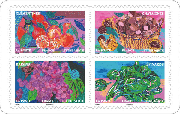 Carnet De 12 Timbres - Fleurs Brodées - Lettre Verte - La Poste Pro