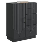 vidaXL Buffet avec tiroir Noir 66 x 34 5 x 87 cm Bois d'ingénierie