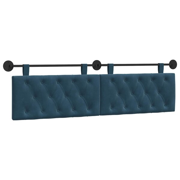 vidaXL Tête de lit suspendue Bleu Velours