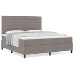 vidaXL Lit à Ressorts avec Matelas Taupe Super King en Tissu