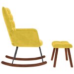 vidaXL Chaise à bascule avec repose-pied jaune velours