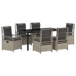 vidaXL Ensemble de salle à manger pour jardin 7 Pièces Gris clair