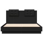 vidaXL Cadre de lit avec tête de lit noir 120x190 cm bois d'ingénierie