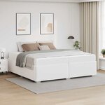 vidaXL Cadre de lit avec matelas Blanc 200 x 200 cm tissu