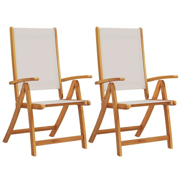 vidaXL Chaises pliables de jardin lot de 2 bois d'acacia et textilène