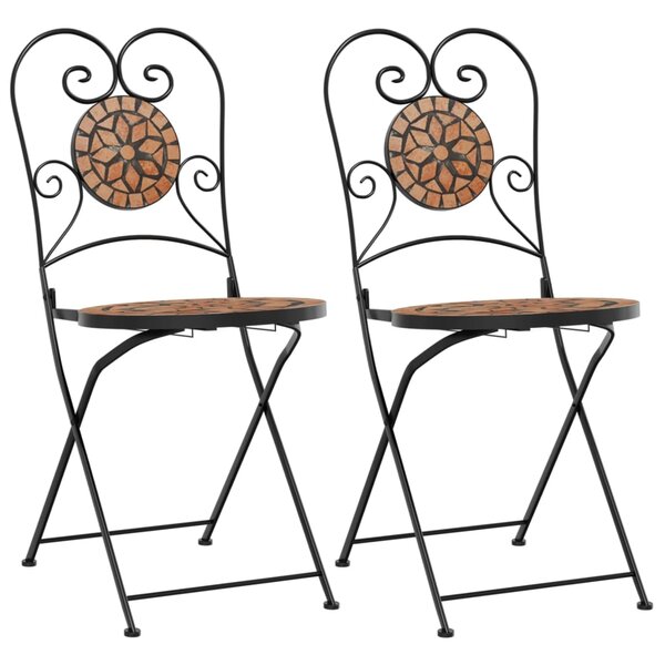 vidaXL Chaises de bistrot pliables lot de 2 terre cuite céramique