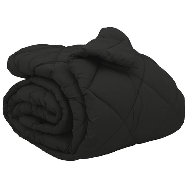 vidaXL Duvet d'hiver Noir 220 x 200 cm Microfibre