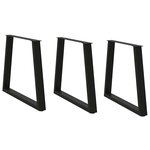 vidaXL Pieds de table à manger en V 3 pièces Noir 80 x (72-73 3) cm Acier