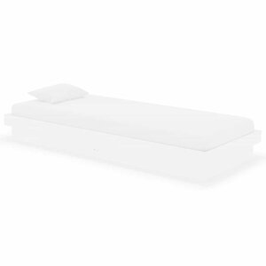 vidaXL Cadre de lit sans matelas blanc bois massif
