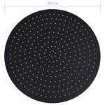 vidaXL Pomme de douche pluie Acier inoxydable 50 cm Ronde Noir