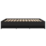 vidaXL Cadre de lit sans matelas noir 160x200 cm bois d'ingénierie