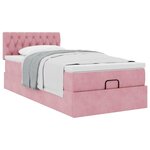 vidaXL Cadre de lit ottoman avec matelas rose 90x190 cm velours