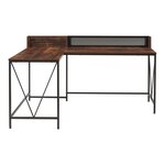 Bureau table poste de travail 165 x 110 x 90 cm noir effet noyer 03_0009054