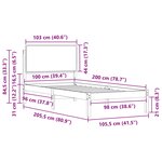 vidaXL Cadre de lit avec tête de lit rembourrée Noir 100 x 200 cm