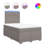 vidaXL Sommier à lattes de lit avec matelas taupe 120x190 cm tissu