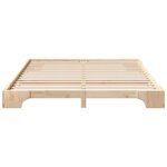 vidaXL Cadre de lit surélevé avec stockage Marron Bois massif en pin
