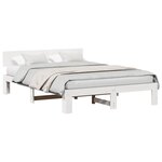 vidaXL Cadre de lit avec tête de lit Blanc 150 x 200 cm Pin massif